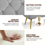 Yaheetech Upholstered Footstool Velvet Ottoman Button-Tufted Table Bench - 451617