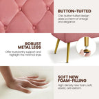 Yaheetech Upholstered Footstool Velvet Ottoman Button-Tufted Table Bench - 451617