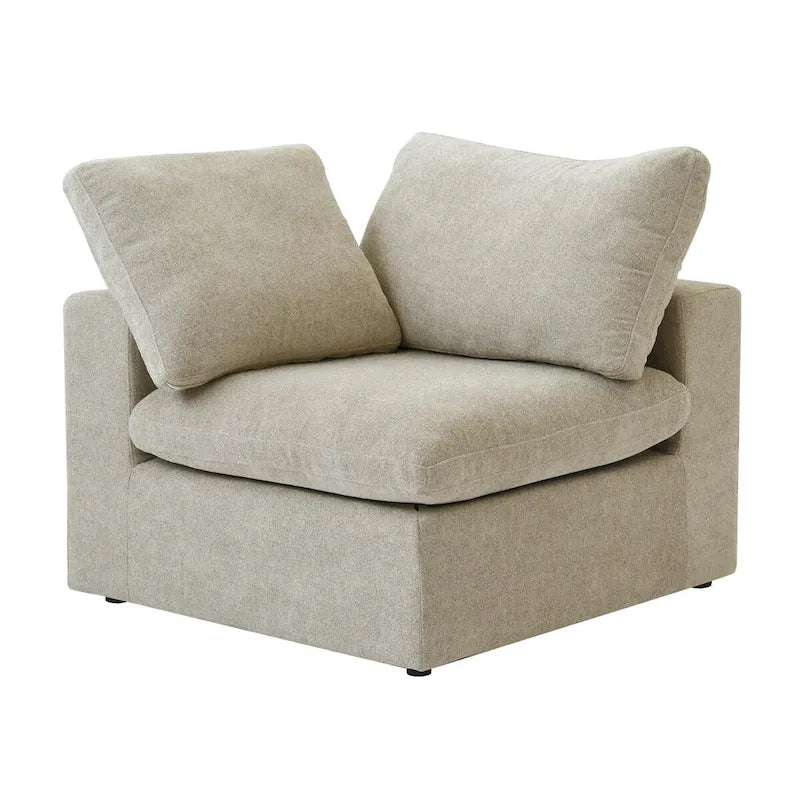Cloud Modular Sectional Sofa, 6 Seater Corner Sofa with Pillows and Ottoman
