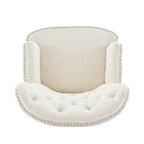 Almond Boucle Nailhead Club Chair by Christopher Knight Home