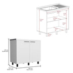 Napoles 2 Utility Sink with Cabinet, Stainless Steel Countertop, Interior Shelf