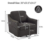 Modern Fabric Accent Swivel Chair with USB Ports, Set of 1