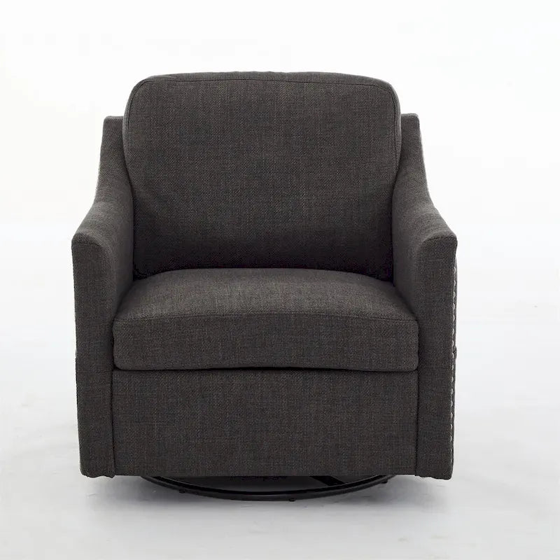 Modern Fabric Accent Swivel Chair with USB Ports, Set of 1