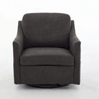 Modern Fabric Accent Swivel Chair with USB Ports, Set of 1
