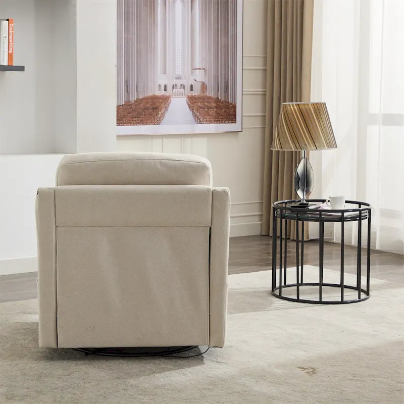 Modern Fabric Accent Swivel Chair with USB Ports, Set of 1