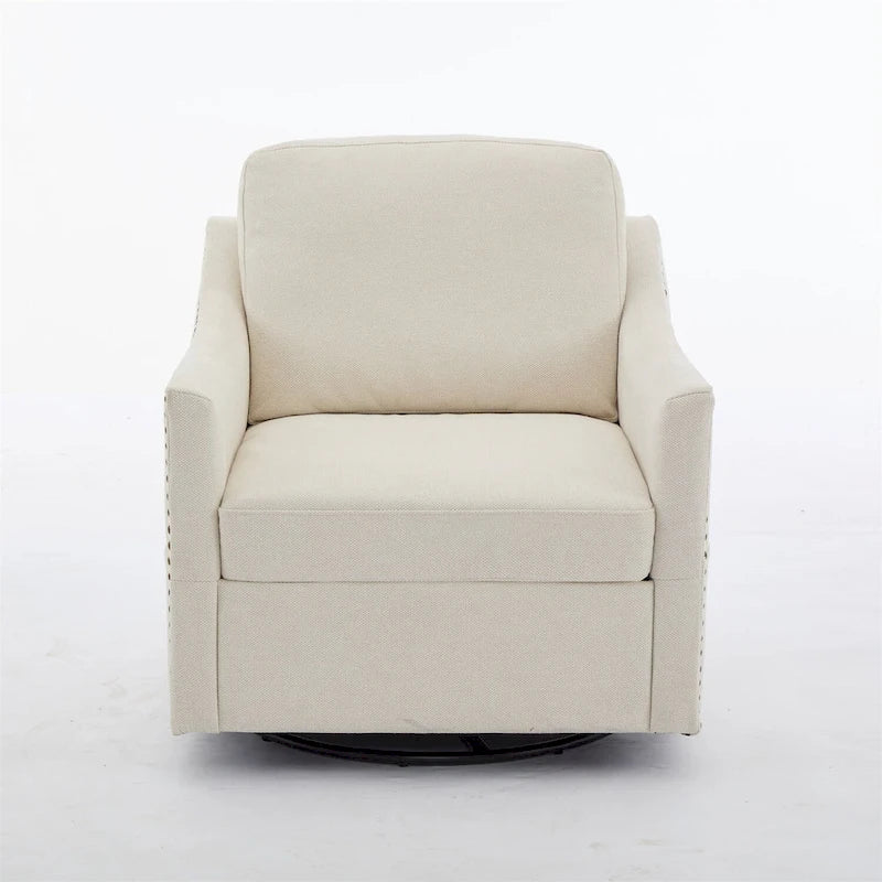 Modern Fabric Accent Swivel Chair with USB Ports, Set of 1