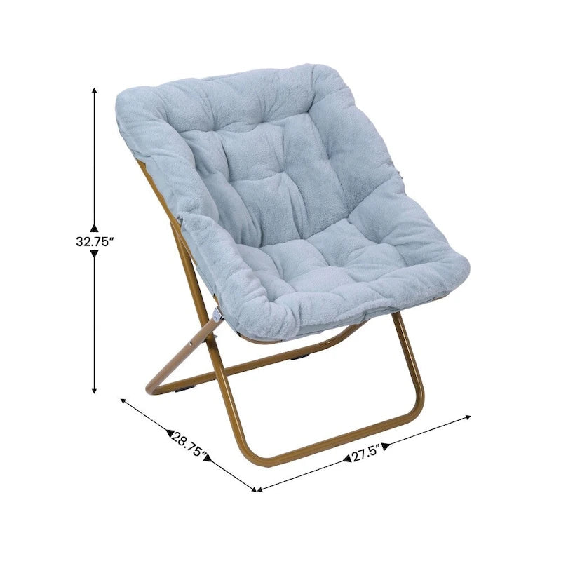 Oversized Folding Upholstered Saucer Chair with Ottoman
