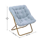 Oversized Folding Upholstered Saucer Chair with Ottoman