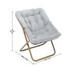 Oversized Folding Upholstered Saucer Chair with Ottoman