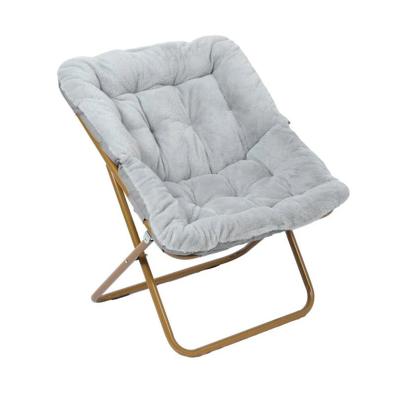 Oversized Folding Upholstered Saucer Chair with Ottoman