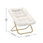 Oversized Folding Upholstered Saucer Chair with Ottoman