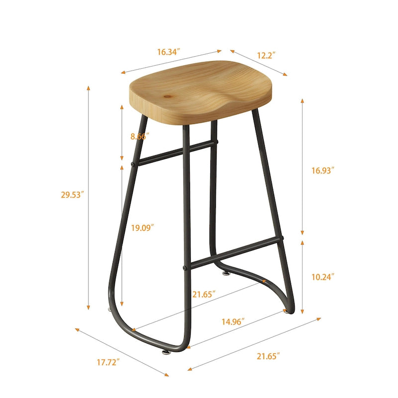 29.52 Stylish and Minimalist Bar Stools Set of 2, Counter Height Bar Stools, for Kitchen Island, Coffee Shop, Bar, Home Balcony