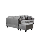 Fabric Left Chaise Sofa Set with Storage Ottoman