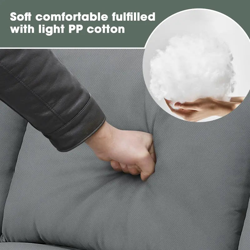 112*87 Sectional Sofa Couche Living Room Sets,7 Seats Sectional Sofa with Ottoman, L Shape Sofa Corner Couch Set with 3 Pillows