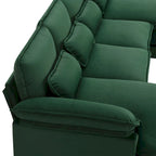 110*55 Modern U-Shaped Sectional Sofa with Waist Pillows,6-Seat Upholstered Symmetrical Sofa Furniture