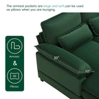 110*55 Modern U-Shaped Sectional Sofa with Waist Pillows,6-Seat Upholstered Symmetrical Sofa Furniture