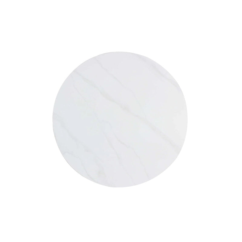 Round Coffee Table with Sintered Stone Top and Gold Base