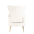 Velvet Accent Chair, Wingback Arm Chair with Gold Legs, Upholstered Single Sofa for Living Room Bedroom