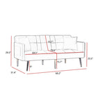 Velvet Futon Sofa Bed with Gold Metal Legs for Living Room, Entryway, Hallway, Office