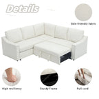 L-shaped Sofa with Pull-out Sofa Bed,Corner Sofa,Comfortable Living Room Furniture Set,Sleeper Sofa Bed,Corner Seat for Two
