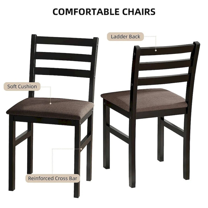 5 PCS Pub Sets Stylish Dining Table Set with 4 Upholstered Chairs