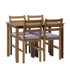 5 PCS Pub Sets Stylish Dining Table Set with 4 Upholstered Chairs