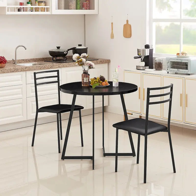 Javlergo 31.5 Round Dining Table Modern Leisure Table with Metal Leg