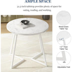 Javlergo 31.5 Round Dining Table Modern Leisure Table with Metal Leg