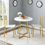 Javlergo 31.5 Round Dining Table Modern Leisure Table with Metal Leg