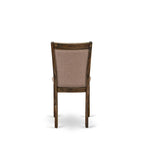 East West Furniture Dining Table Set- a Kitchen Table and Dark Khaki Linen Fabric Chairs, Distressed Jacobean(Pieces Options)