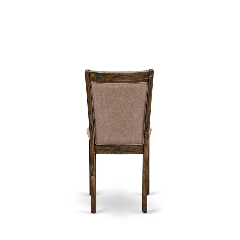 East West Furniture Dining Table Set- a Kitchen Table and Dark Khaki Linen Fabric Chairs, Distressed Jacobean(Pieces Options)