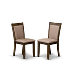 East West Furniture Dining Table Set- a Kitchen Table and Dark Khaki Linen Fabric Chairs, Distressed Jacobean(Pieces Options)