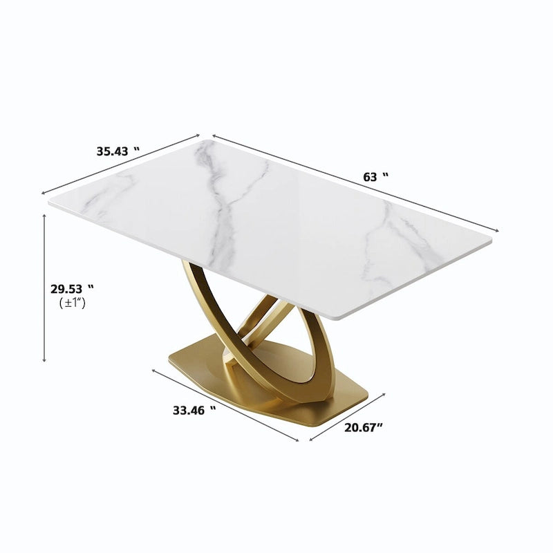 63 Dining Table, Modern Dining Table for 6