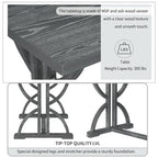 6-Piece Retro Rectangular Dining Table Set,Table with Unique Legs and 4 Upholstered Chairs & 1 Bench for Dining Room and Kitchen