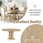 Farmhouse Dining Table Extendable Round Table for Kitchen, Dining Room