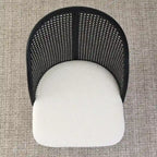 High Back Rattan Boucle Dining Chair