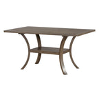 6-Piece Dining Table Set with Storage Shelf and Curved Legs, Kitchen Table Set with Bench and 4 Removable Cushions Dining Chairs
