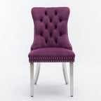 Tufted Solid Wood Contemporary Velvet Upholstered Dining Chair,2PCS