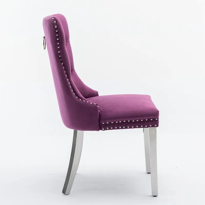 Tufted Solid Wood Contemporary Velvet Upholstered Dining Chair,2PCS