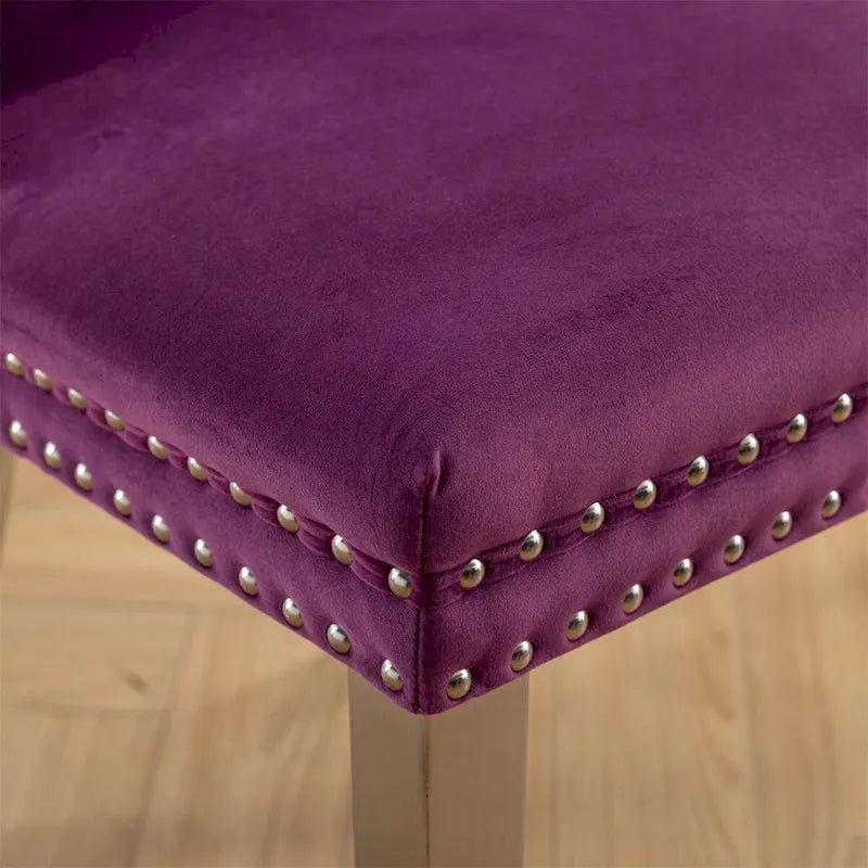 Tufted Solid Wood Contemporary Velvet Upholstered Dining Chair,2PCS