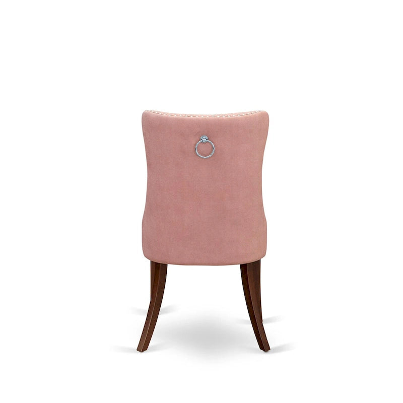 East West Furniture Dining Room Set Consists of a Rectangle Kitchen Table and Upholstered Chairs, Mahogany (Pieces Options)