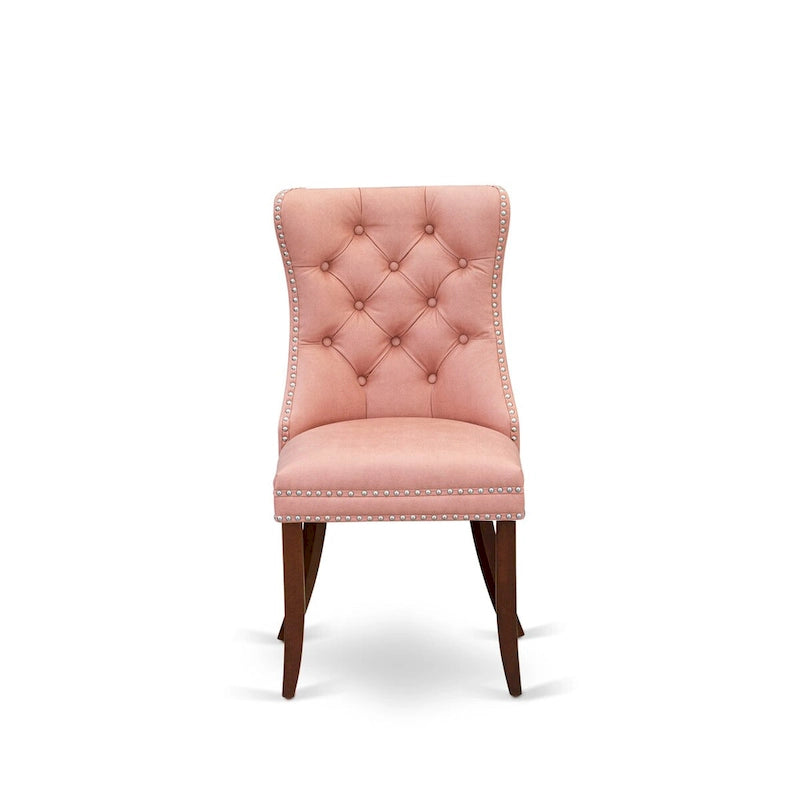 East West Furniture Dining Room Set Consists of a Rectangle Kitchen Table and Upholstered Chairs, Mahogany (Pieces Options)