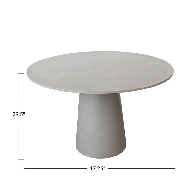 Grey Cement Round Dining Table for 4