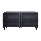 60-in Modern Matte Black 4 Door Wooden Sideboard Buffet Server Accent Storage Cabinet