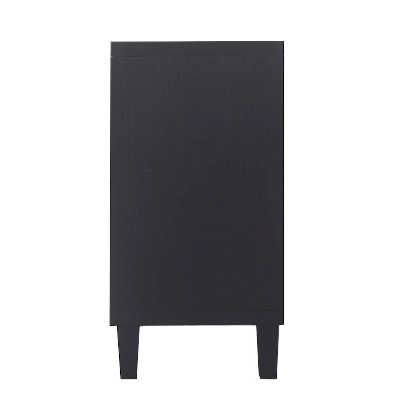60-in Modern Matte Black 4 Door Wooden Sideboard Buffet Server Accent Storage Cabinet