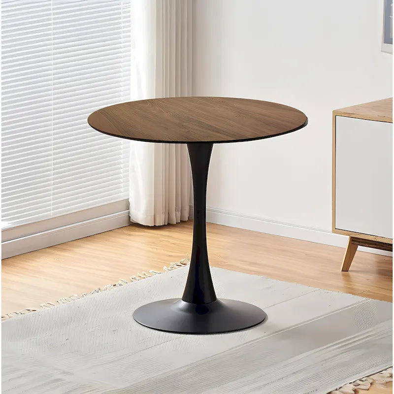 Walnut Round Tulip Dining Table - 31.5" Seats 2-4