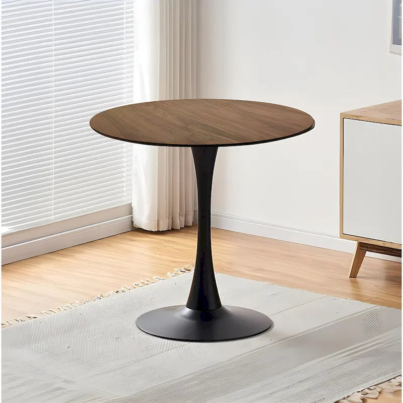 Walnut Round Tulip Dining Table - 31.5" Seats 2-4