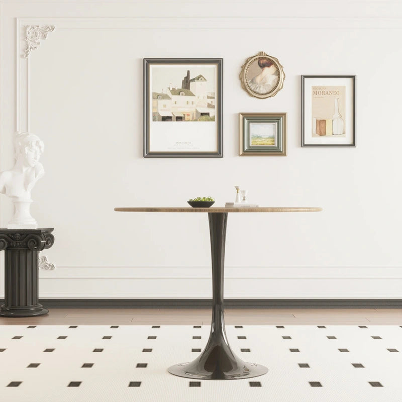 Walnut Round Tulip Dining Table - 31.5" Seats 2-4