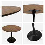 Walnut Round Tulip Dining Table - 31.5" Seats 2-4
