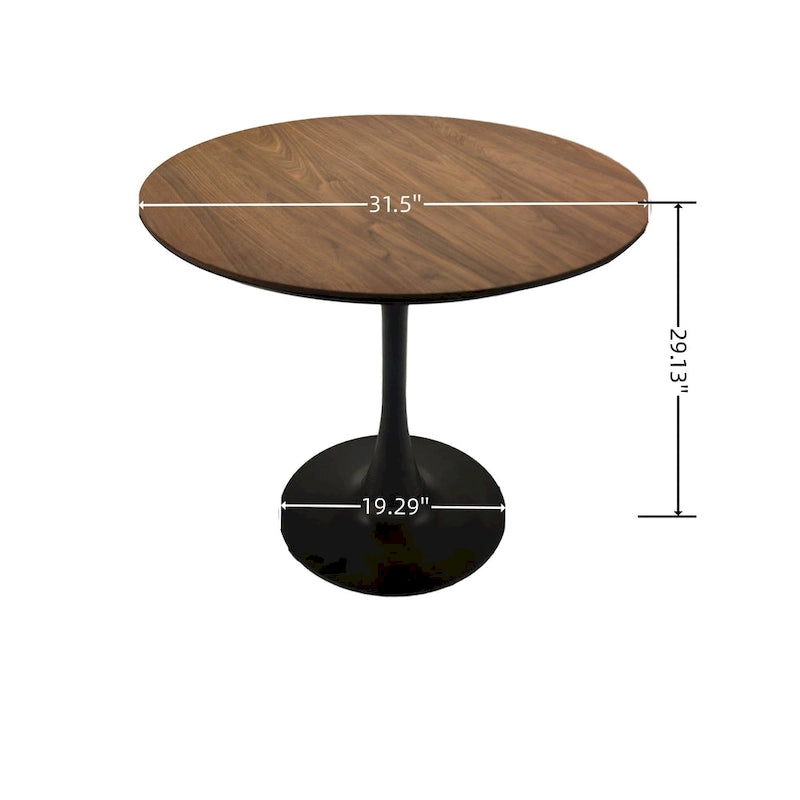 Walnut Round Tulip Dining Table - 31.5" Seats 2-4